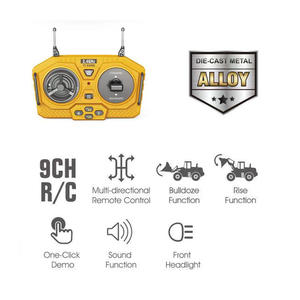 AiJH 1:20 RC Loader Toy 9 Channel Bulldozer Engineering Vehicle Toys Remote Control Alloy Loader Car for Kids - Product Image 4