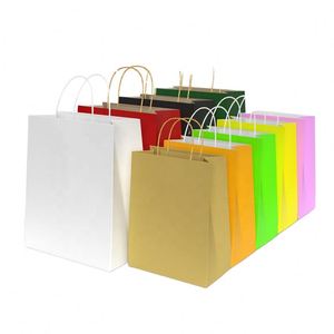 High Quality Brown Kraft Paper Handbag Handle Gift Bag Eco-Friendly Art Paper for Crafts Shopping Handmade Cotton for <b>Candles</b> - Product Image 1