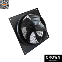 Crown 400B2 Server AC Quadratische Platte Industrieller Außenläufer CNC-Lüfter 220V Kugellager-Motor Stahlflügel 12ft Dachmontage