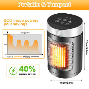 Nuevo Calefactor de Aire Caliente Digital de Alta Potencia de 1500W con Pantalla Táctil, Control Remoto, Oscilación, Temporizador y Ahorro de Energía - Product Image 6