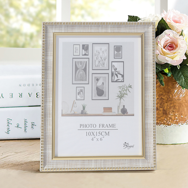Modern Wholesale Custom in Stock White Table Standing Gold Plastic MDF Picture Frames for Pictures Mouldings