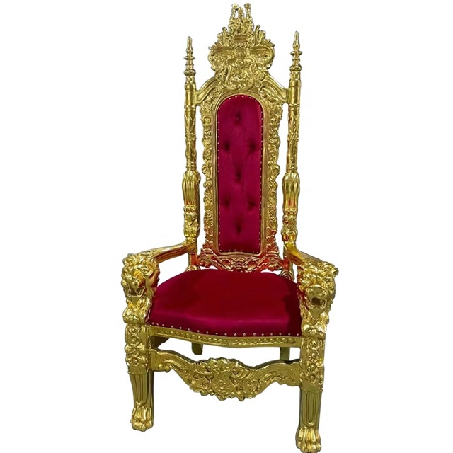 Modern Royal Antique King Lion Throne Chair Leather for Hotel Furniture Banquets Dining Outdoor Parties Living Room Use