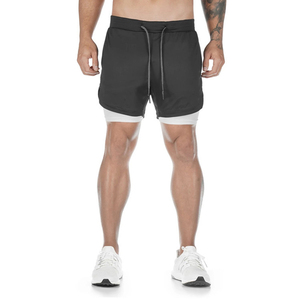 Shorts de <span class=keywords><strong>sport</strong></span> pour homme PASUXI, double couche en mesh, cordon de serrage, poches, séchage rapide, respirant, écologique, athlétique, décontracté - Product Image 5