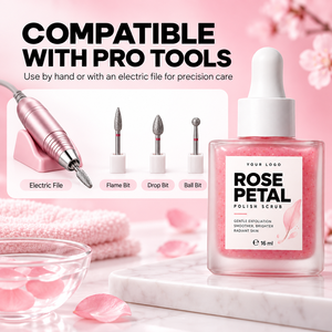 Exfoliante de Uñas con Pétalos de Cerezo y Rosa, Fórmula Suave para Uso Profesional y en Casa, Repara Cutículas Agrietadas y Uñas Encarnadas, Última Novedad en Manicura de Salón - Product Image 4