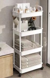 Nuevo carro piso cocina baño estante móvil de varios pisos mesita de noche dormitorio sala de estar estante de almacenamiento estante portátil móvil - Product Image 3