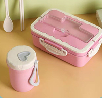 Boîtes Bento en Plastique Alimentaire Écologiques d'Origine, Réchauffables, pour Adultes et Enfants, avec Couverts Offerts