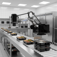 Bras robotisé compact et économique pour ligne d'emballage de biscuits