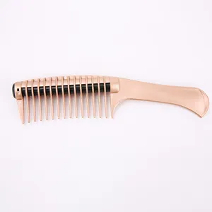 Plastic Personalized Customize Logo Anti Splicing Gold Painting Roller Salon Hair Comb