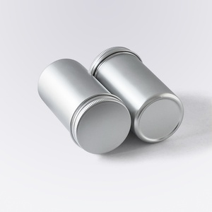 Flacon à pilules en aluminium en stock, 80 ml, forme ronde, gravure personnalisée, emballage - Product Image 1