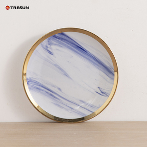 ราคาโรงงาน ผลิตตามสั่ง ชุดอาหารจีน 20 24 ชิ้น ลายหินอ่อนสีน้ำเงินขาว ขอบทอง ชุดอาหารค่ำ ชุดภาชนะบนโต๊ะอาหาร - Product Image 4