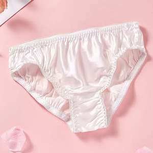 Tanga Sexy de Seda Natural Yashasilk para Mujer, Cintura Media, Bordado Sólido, Tejido, 100% Seda, Ecológico - Product Image 5