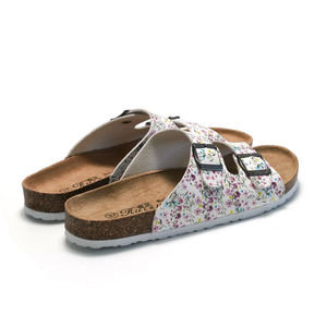 Sandalias planas estampadas con correa <span class=keywords><strong>de</strong></span> doble hebilla para mujer, zapatos <span class=keywords><strong>de</strong></span> corcho <span class=keywords><strong>de</strong></span> alta calidad - Product Image 5