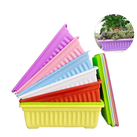 Pot de fleurs rectangulaire en plastique épais et coloré, idéal pour les jardins et les balcons – Meilleures ventes
