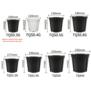 Macetas Modernas y Bonitas de Plástico PP de 5-7L para Vivero, Color Negro y Blanco, Verticales, para Jardín Interior, con Orificios de Drenaje, Elegantes para Hogar y Oficina - Product Image 5