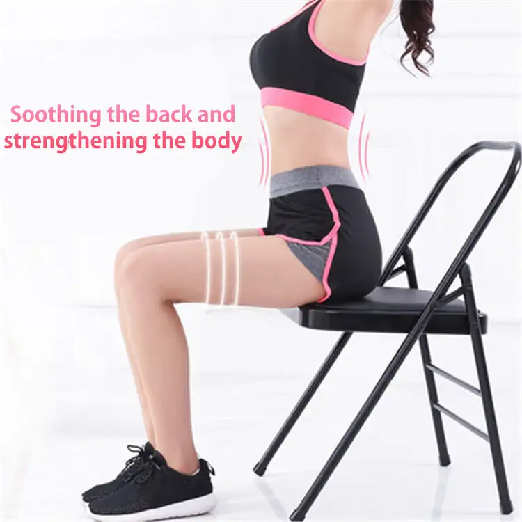 Prodotti per l'intrattenimento sportivo durevole di alta qualità Yoga Backless Metal floor pilates Chair pieghevole tubo d'acciaio Yoga assist Chair