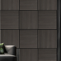 Déco Son Design Moderne Acoustique MDF Panneau Acoustique Panneaux Muraux Pet Feutre Absorbe Le Son pour Salle à Manger Salle de Conférence Villa