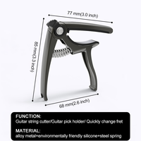 Capo Gitar 4 in 1 Dengan Pemotong Senar Bridge Pin untuk Gitar Akustik dan Elektrik 6 Senar Aksesoris Capo Gitar Logam