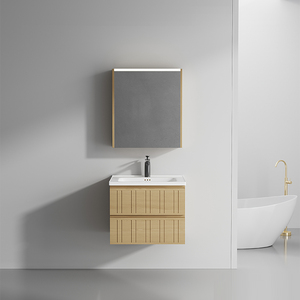 Meuble de salle de bain imperméable et gain de place au design innovant, armoire de salle de bain en PVC, design mural - Product Image 1