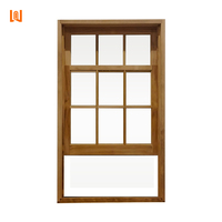 Diseño moderno Resort Single Hung Windows Ventana de madera de aluminio de doble acristalamiento Ventanas revestidas de aluminio impermeables