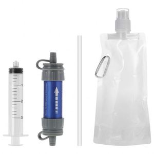 Outdoor Water Filtration System Water Filter Straw Purifier with Drinking Pouch for Emergency Preparedness Camping <b>Backpacking</b> - Product Image 6
