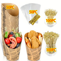 Gobelets à frites épaissis laminés, bols à nouilles jetables pour la restauration rapide, contenants à glace à emporter, gobelets à gaufres en papier kraft