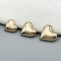 Boutons en métal plaqué de haute qualité, en forme de cœur, cousus à la main, style simple, à pied haut, décoratifs pour pulls et manteaux de style coréen