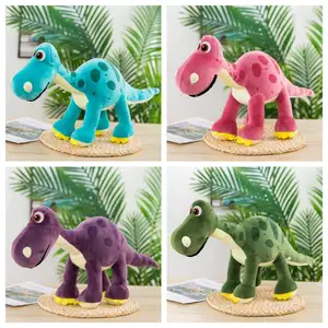 Commercio all'ingrosso carino simpatico cartone animato a collo lungo farcito peluche dinosauro giocattoli per bambini