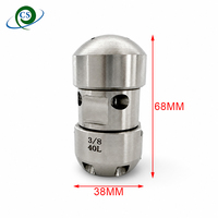 Nouvelle petite pompe avec buse de nettoyage de drain en acier inoxydable, filetage femelle G3/8 pouce, débit de 40 LPM, tête de jet pour kit de nettoyage de canalisations.
