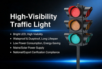 Feu de signalisation LED à 3 sections de 400 mm à prix abordable, rouge, jaune, vert, protection IP53 en PC, qualité ingénieur, visibilité 300 m