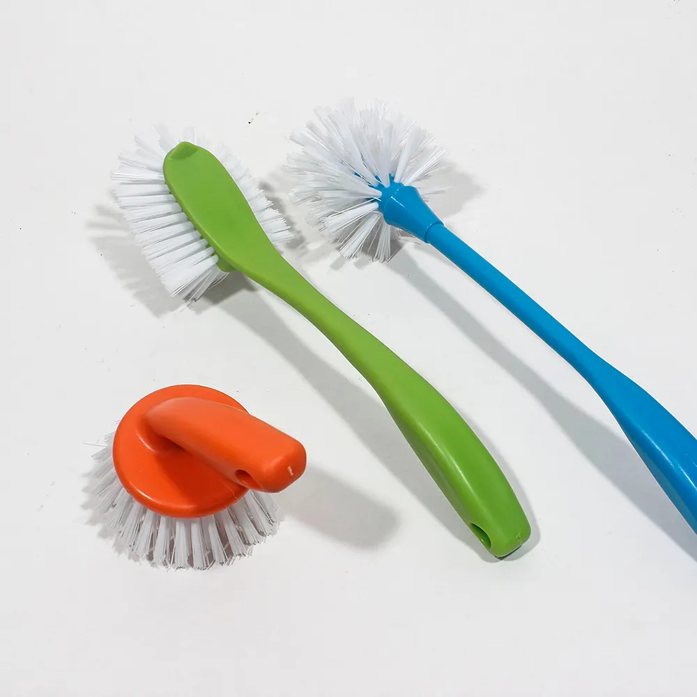 Brosse à vaisselle en plastique souple, outil de cuisine pour la maison, brosse avec poignée