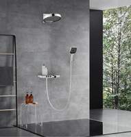 Buses en silicone faciles à nettoyer pour douche de pluie chromée/Gunmetal de 13 pouces, massage réglable et design encastré moderne