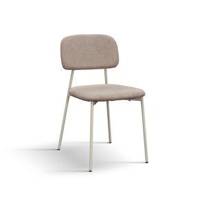 Ensemble de 4 chaises Miranda, sièges en tissu beige, base en métal, chaises de salle à manger d'intérieur - Product Image 1