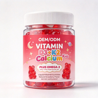 Gummies liquides OEM pour enfants à la vitamine D3 K2 et au calcium, enrichies en huile d'algues Oméga 3 DHA EPA, pour soutenir la nutrition des os et des dents