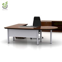 Bureau de direction modulaire IULTRA CEO en placage de bois rouge, table de bureau moderne de luxe en forme de L avec rangement, caractéristiques écologiques, haute qualité