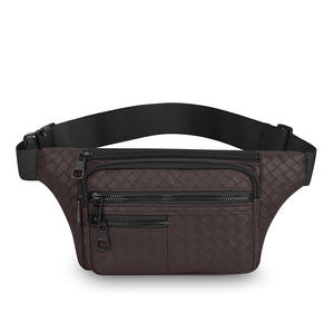 SAS50015 Riñonera para hombre, color verde militar, pequeña, de cuero PU, para la cintura o el pecho, para uso diario, color sólido, diseño minimalista - Product Image 2