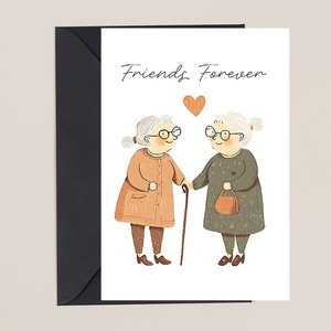 Carte de vœux pour meilleurs amis pour toujours, cadeau de la Saint-Valentin, anniversaire, avec enveloppe - Product Image 1