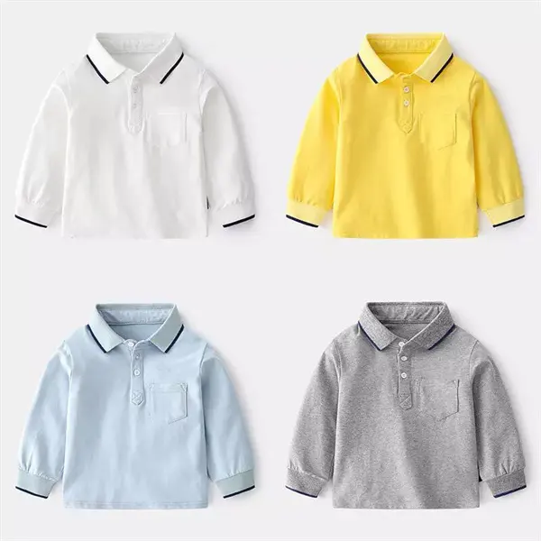 New arrival good quality children boys kids t-shirts plain t shirts polo shirt school uniform clothing