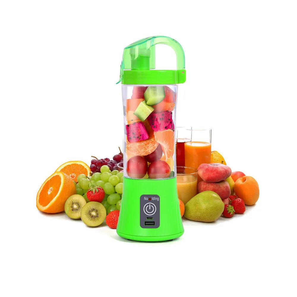 Mini liquidificador de frutas recarregável, por atacado, usb, copo de frutas, liquidificador elétrico, portátil, de 380ml, multifunção, portátil, para vendas