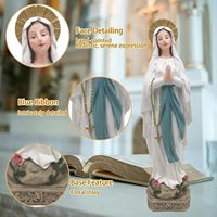 Décoration religieuse pour la maison Lynmoe, statue de la Vierge Marie, mère de Dieu, en résine, faite à la main, peinte à la main, 11 pouces, style antique