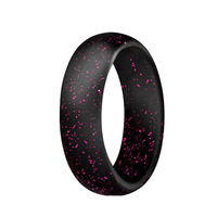 Nouvelles bagues en silicone personnalisées de 5,7 mm de large avec paillettes, bracelets en silicone pour femmes, bagues de sport nacrées