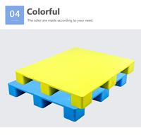 Palette en plastique à plateau plat écologique à 4 voies à face unique de 9 pieds pour rayonnage d'entrepôt industriel avec une charge dynamique de 500 kg