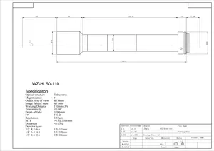 HL Magnification 6 เครื่องบิดเบือนต่ํา กล้องสแกนวิชัน เลนส์กล้องอุตสาหกรรม เลนส์เทเลเซนทริก