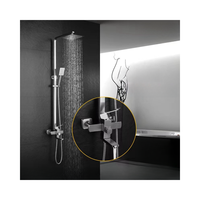 Ensemble complet de douche de salle de bains à effet de pluie carrée en acier inoxydable