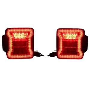 JK 2007-2018 <b>LED</b> Tail <b>Lights</b> JL Style - Smoked Lens with Sequential Turn Signals - Product Image 1