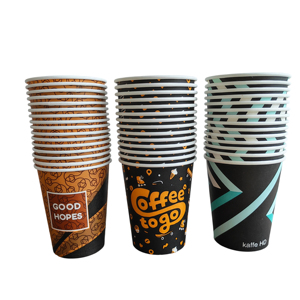 Gobelets à café personnalisés, lot de 100 gobelets en papier isolés jetables de 16 oz, gobelets adaptés aux boissons chaudes et froides - Product Image 2