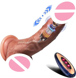 Электрический телескопический вибратор-дилдо, реалистичный силикон, 8 телескопических режимов, 10 режимов вибрации, подогрев, дистанционное управление - Product Image 1