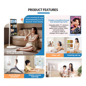 VETO <span class=keywords><strong>TV</strong></span> portable intelligente de <span class=keywords><strong>24</strong></span> <span class=keywords><strong>pouces</strong></span> à lunette ultra étroite sans fil pour l'intérieur Android 12 <span class=keywords><strong>TV</strong></span> à roulettes avec caméra intégrée - Product Image 3