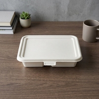 Boîte à lunch jetable en papier écologique à 3 compartiments, biodégradable, en matériaux recyclés, pour emporter, sushis, nourriture pour bébés