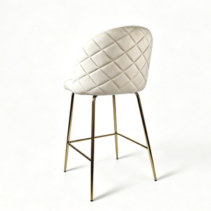 Chaises de bar blanches de style nordique pour îlot de cuisine, hauteur assise 65 cm, idéales pour restaurants et bars. - Product Image 3