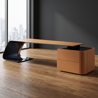 Ensemble de bureau et chaise de direction en bois moderne et durable, comprenant des bureaux pour patron, superviseur et manager, pour le bureau à domicile